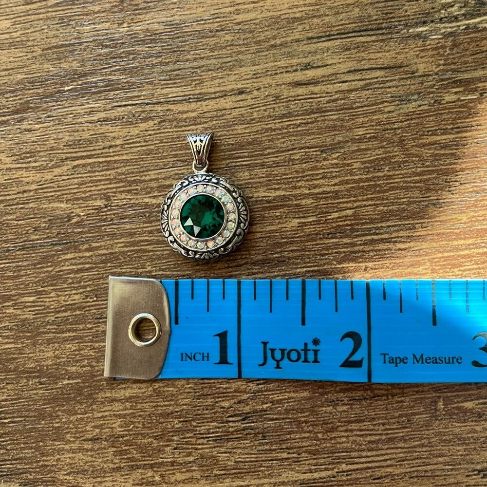 Stunning *Deep Green* Sparkly Pendant | Big Slytherin Energy | Sterling Silver - Picture 9 of 10